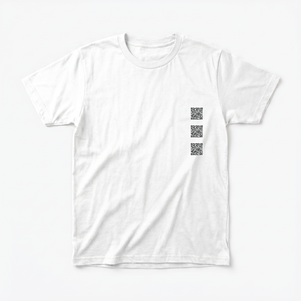 QR Code T-shirt – cyberpunk internet aesthetic futuristic streetwear FUSO SHOP