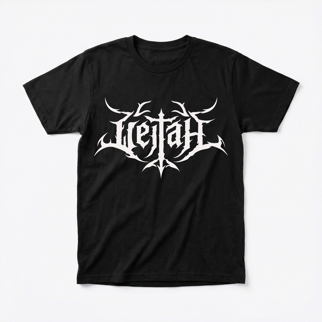 Šejtan T-shirt – black metal typography dark aesthetic occult graphic tee FUSO